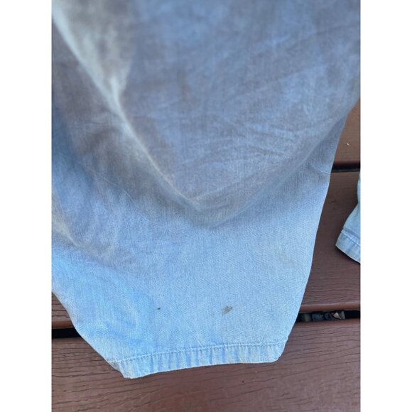 Demin Sleeveless Light Blue Jumpsuit With Adjustable Waist Tie & Wide Legs M - Picture 5 of 11